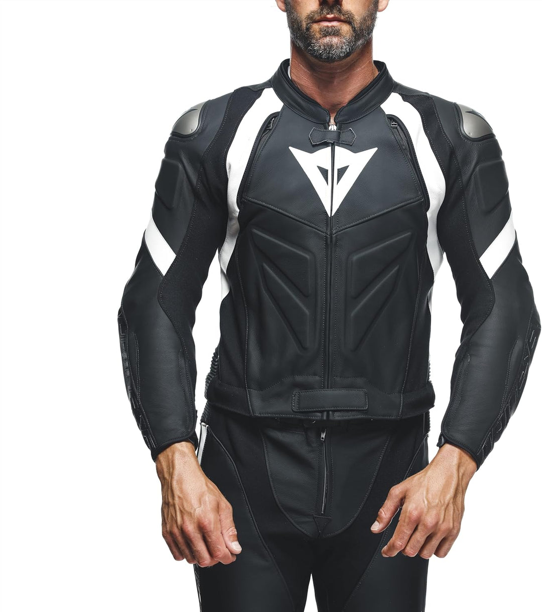 Dainese zweiteiler Lederkombi Avro 4 2PC Motorradanzug Motorradkombi Leathersuit, BLACK-MATT/BLACK-M