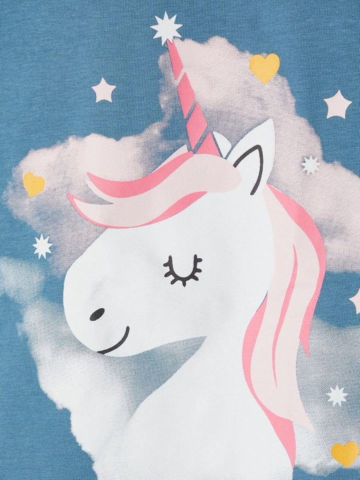 NAME IT Mädchen Nkfnightset Real Teal Unicorn Noos Pajama Set (2er Pack) 86-92 Real Teal, 86-92 Real