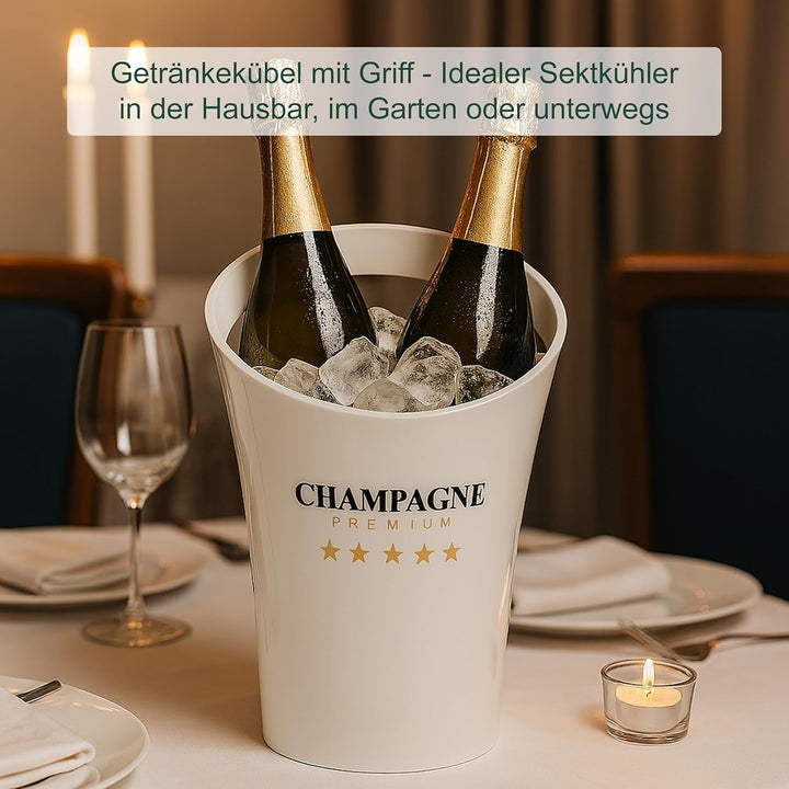 Relaxdays Sektkühler, Flaschenkühler, 2 Flaschen, Getränke kühlen, Champagnerkühler HxBxT: 29,5 x 21