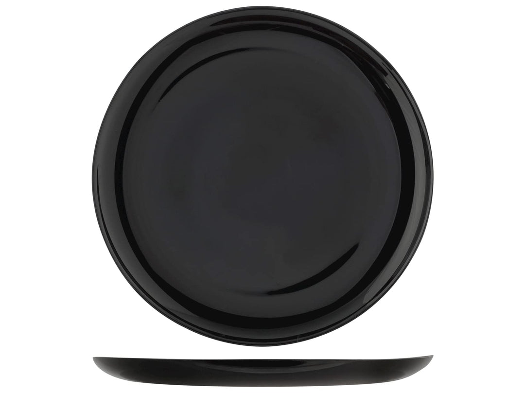 H&h set 6 piatti pizza premiere in vetro opale nero cm 32