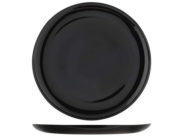 H&h set 6 piatti pizza premiere in vetro opale nero cm 32