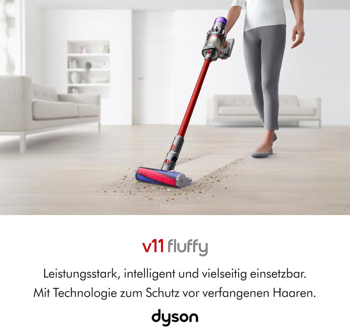 Dyson V11™ Fluffy kabelloser Staubsauger (Nickel/Rot)