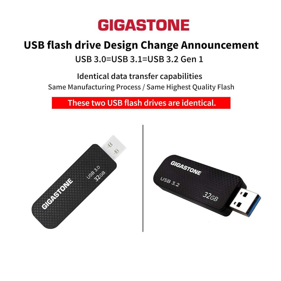 Gigastone Z30 32 GB USB 3.0 Flash-Laufwerk, kappenlos, einziehbares Design, Karbonfaser-Stil, zuverl