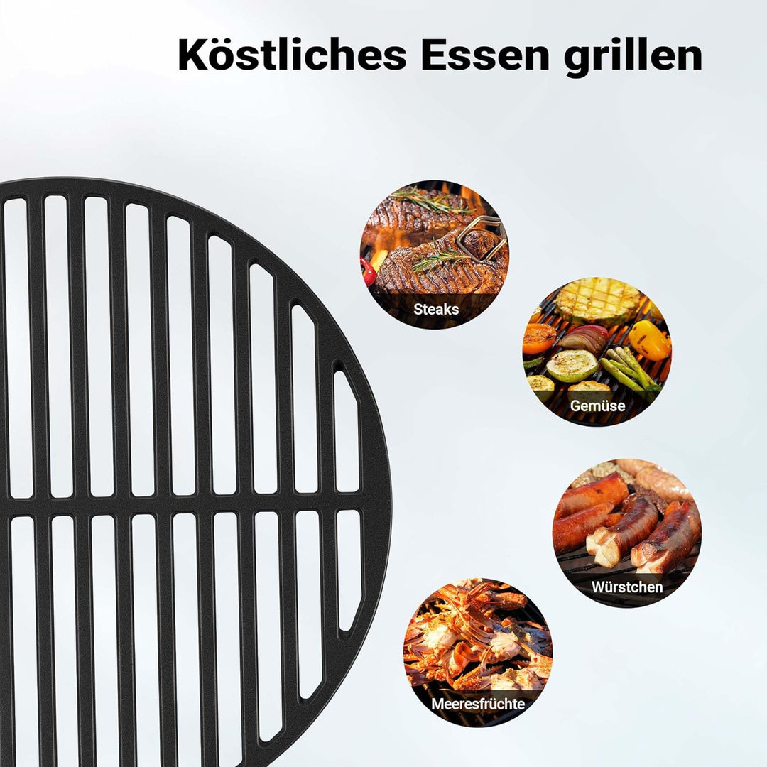 Gusseisen Grillrost rund Ø 45 cm massiv Kugelgrill und Rundgrill Ø 45 x 0.9 cm, Ø 45 x 0.9 cm