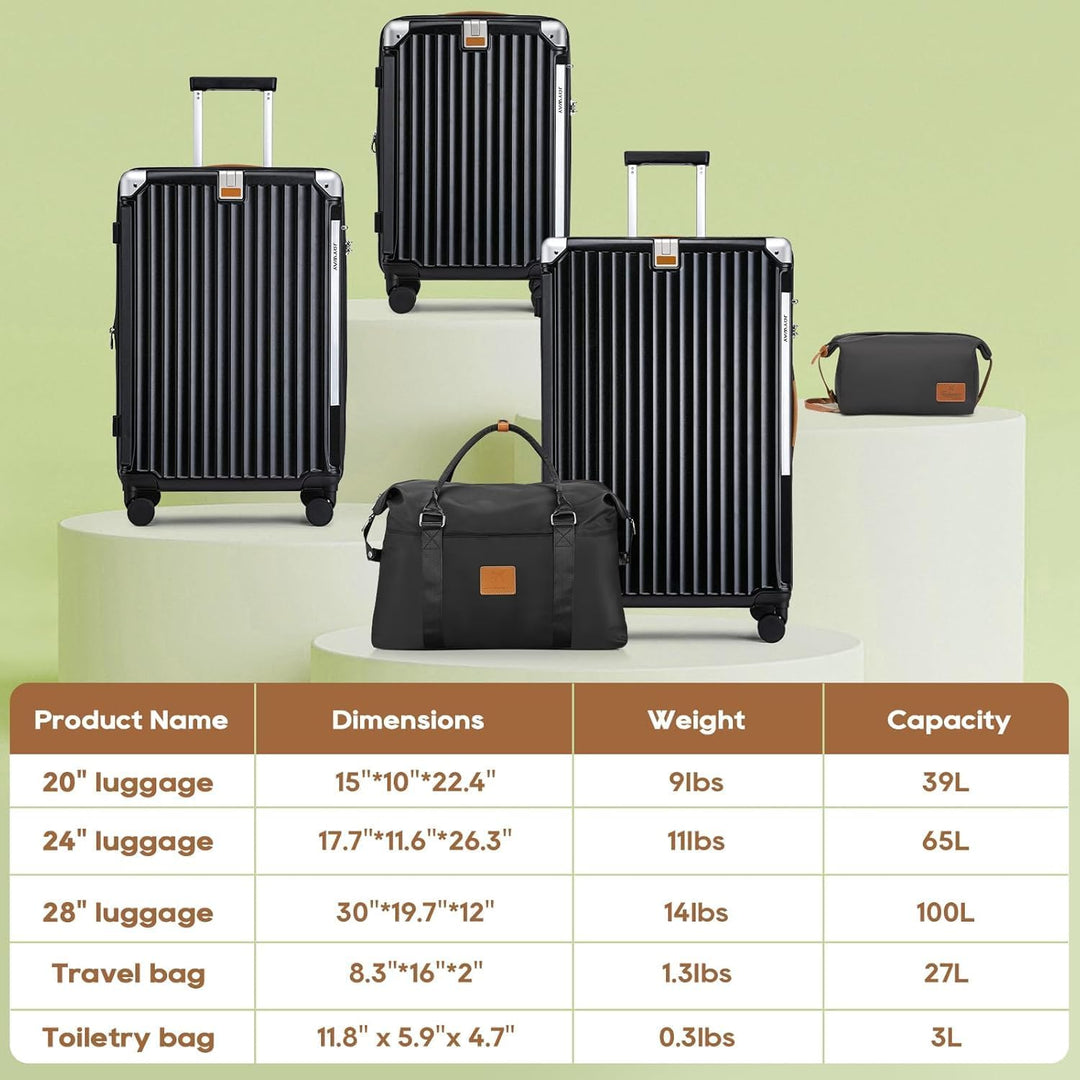 Joyway Koffer Reisekoffer von ABS Hartschalen Erweiterbar Trolley Kofferset mit TSA Schloss und 4 Ro