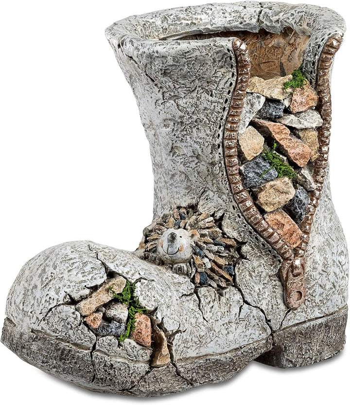 DanDiBo Pflanztopf Stiefel aus Magnesia Blumentopf 32 cm wetterfest frostfest 715432 Pflanzgefäss Üb