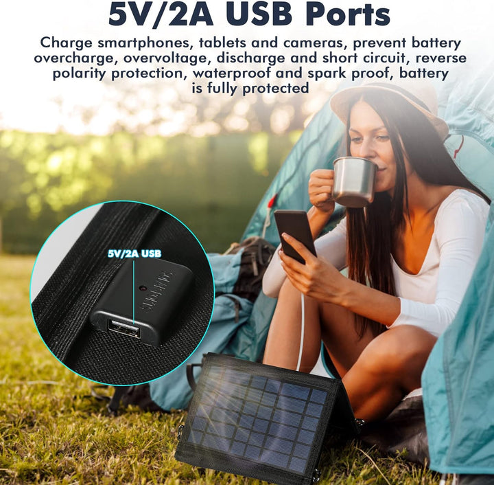 Jadeshay Solar Ladegerät USB, 15W Solar Ladegerät Faltbares Solarpanel Tragbares Solar Panel Handy L