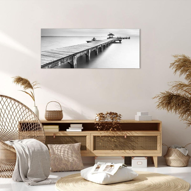 Wandbilder Dekoration Wohnzimmer Thailand bucht strand brücke Panorama Bilder auf Leinwand 120x50cm