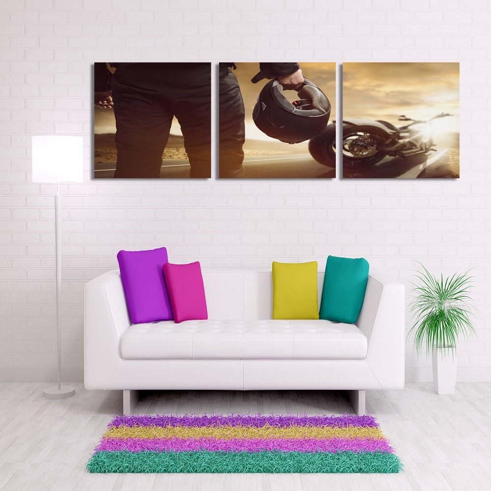 Feeby. Leinwandbild, Bilder, Wand Bild - 3 Teile - Panoramabild, Wandbilder, Kunstdruck 210x70 cm, M