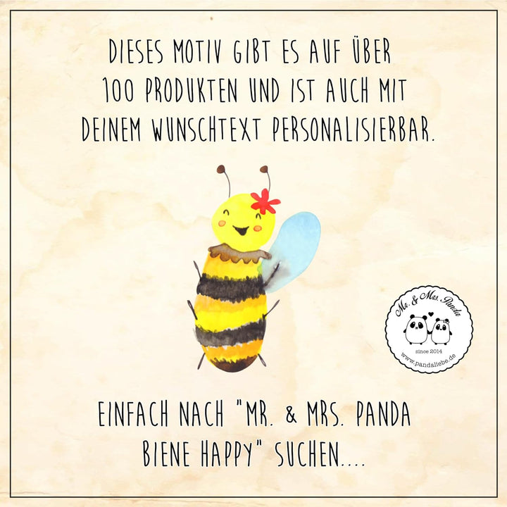 Mr. & Mrs. Panda Aufbewahrungstasche Biene Happy Grösse XL Grosse - Geschenk, Federmappe, Kulturbeut