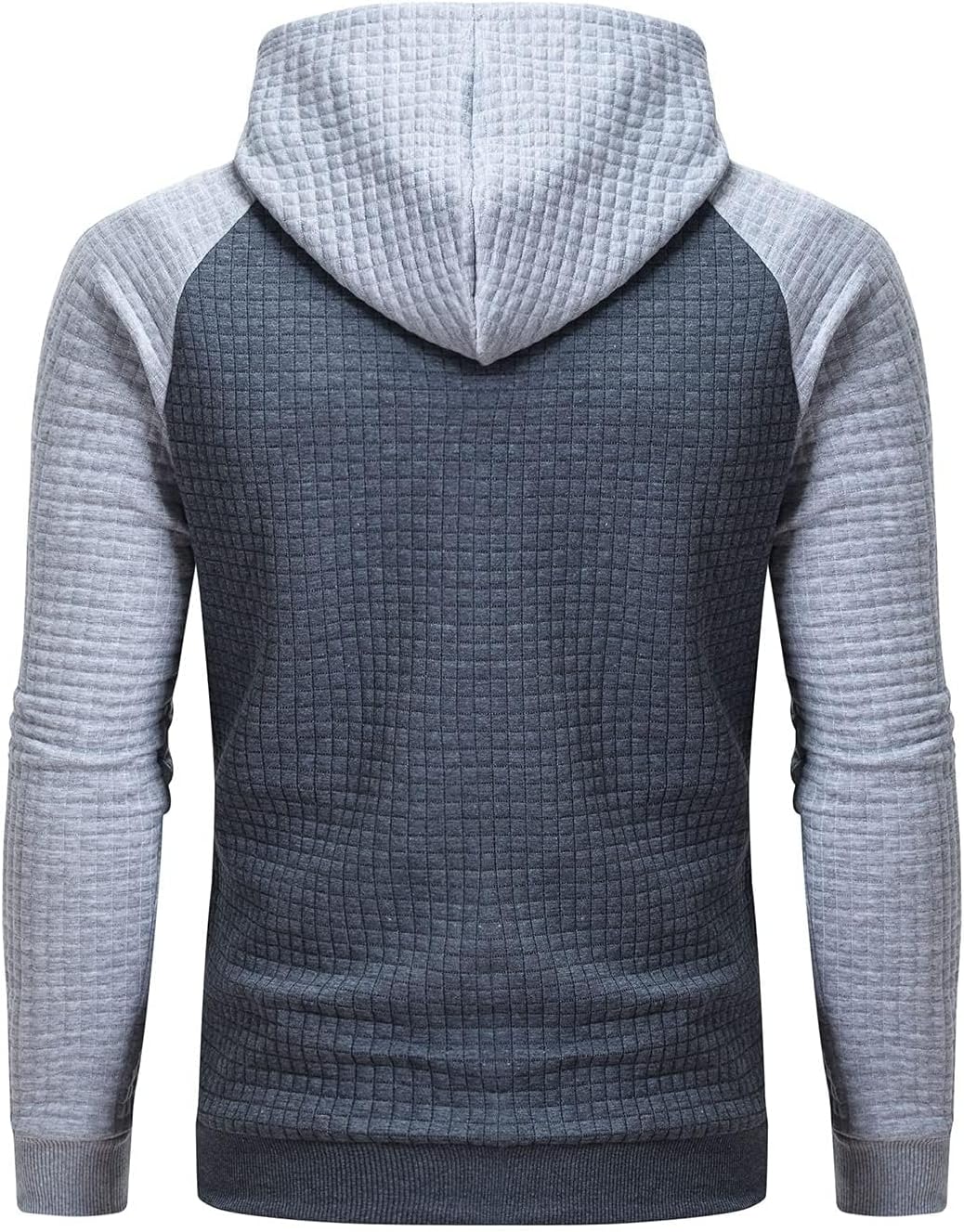 YuKaiChen Herren Kapuzenpullover Casual Langarm Karierten Kordelzug Jacquard Hooded Sweat mit Fleece