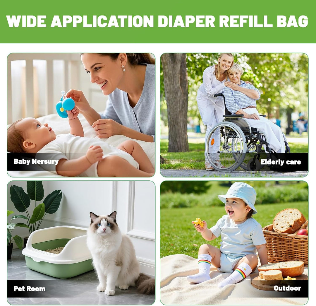 MOEMOE BABY Windeleimer Nachfüllkassetten, kompatibel mit Diaper Genie Signature & Platinum, 2 Stück