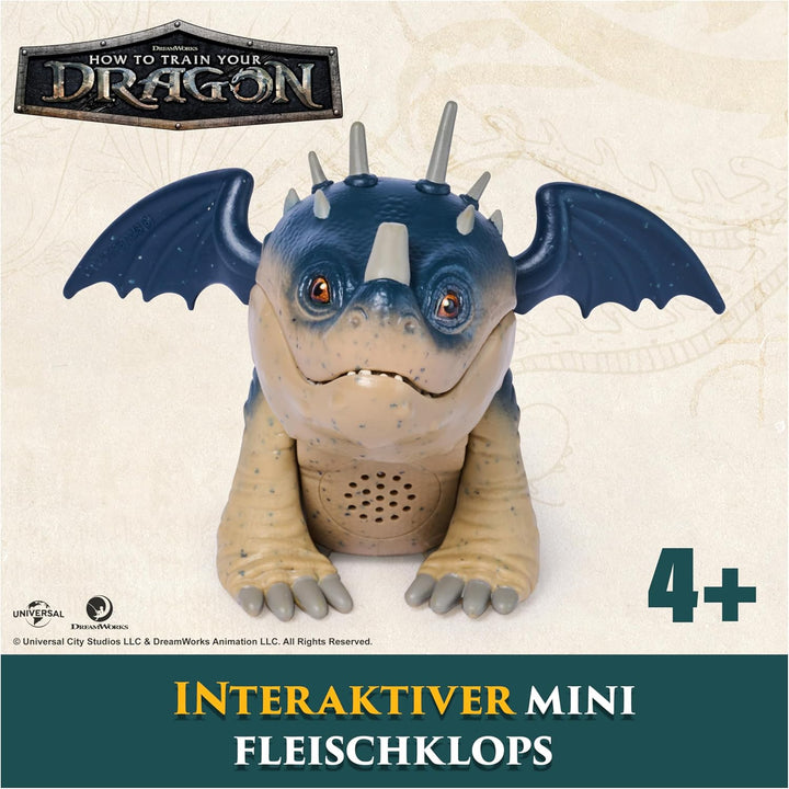 Dreamworks How to Train your Dragon, Interaktiver Mini-Drache Fleischklops, Figur mit Soundeffekten,