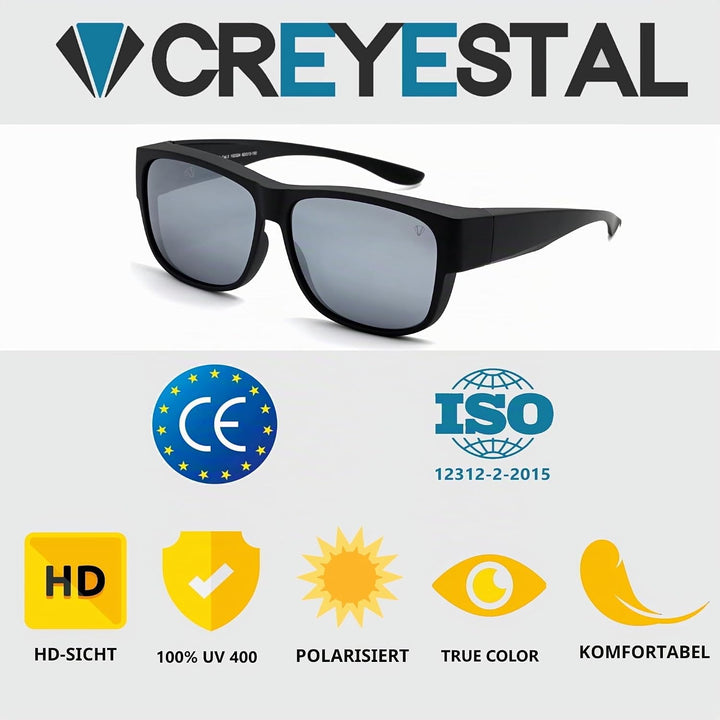Polarisiert Überzieh Sonnenbrille mit Antireflex, Überbrille Sonnenbrille für Brillenträger, Ultrale