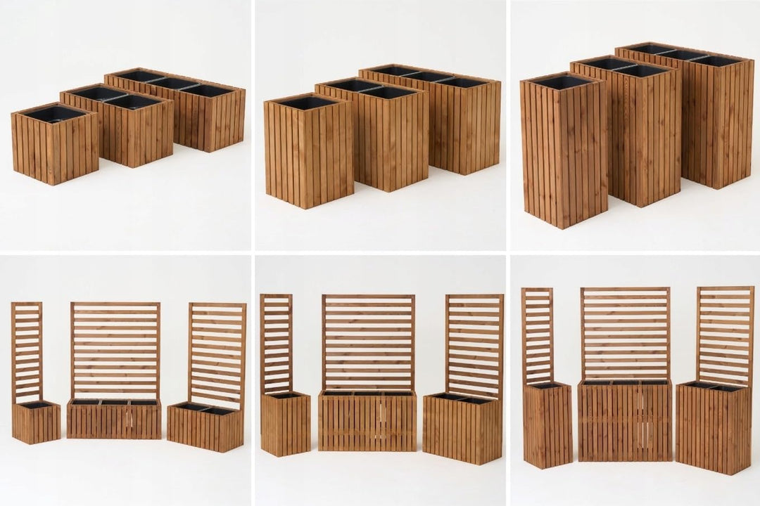 Modulares Rankgitter 50cm hoch – Spalier für Homerzo Pflanzkübel – Erweiterbare Holz Gitterwand für