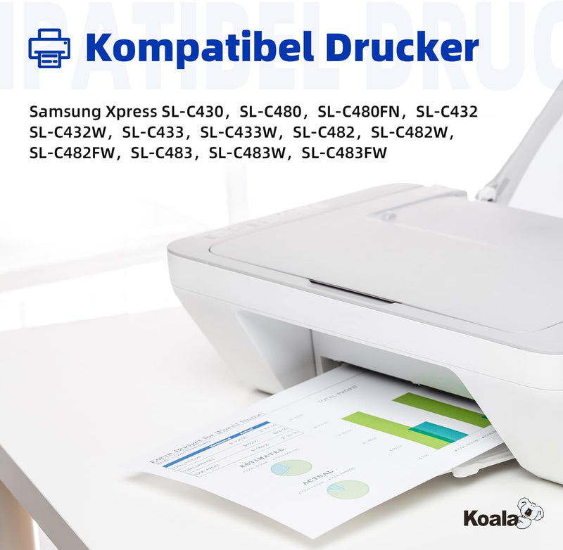 Koala Kompatibel Tonerkartusche Ersatz für Samsung CLT-K404S CLT-C404S CLT-M404S CLT-Y404S CLT-P404C