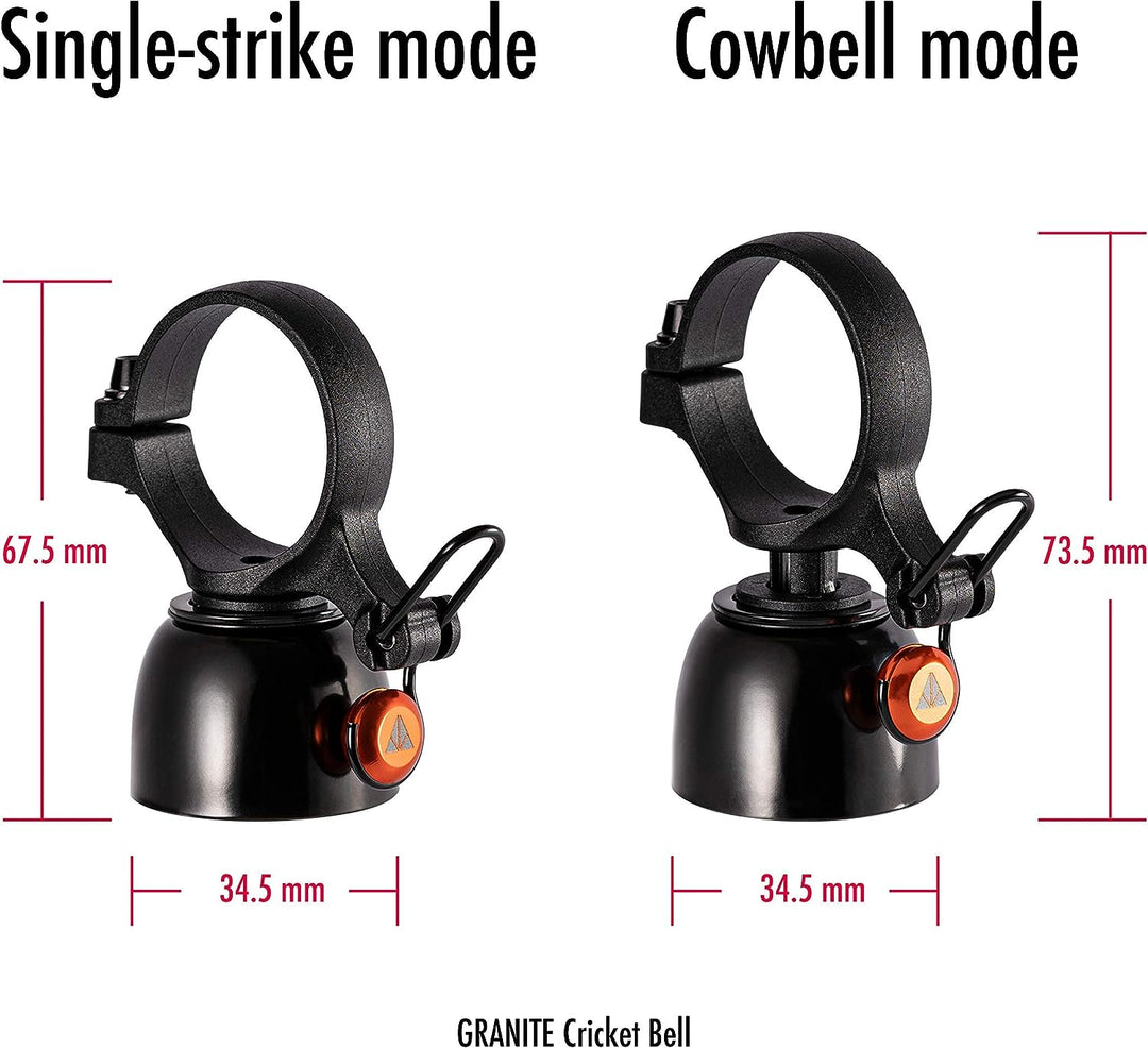 Granite Cricket Fahrradklingel mit einzigartigem Klangmodus und konstantem Klingelmodus, Fahrradklin