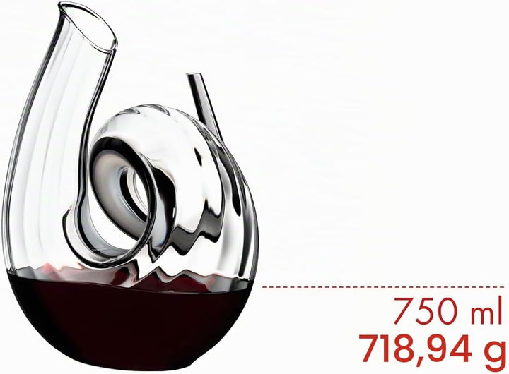 Riedel - Decanter - Dekanter - Weindekanter - Curly Fatto A Mano Black/White/Black Optic - Kristallg