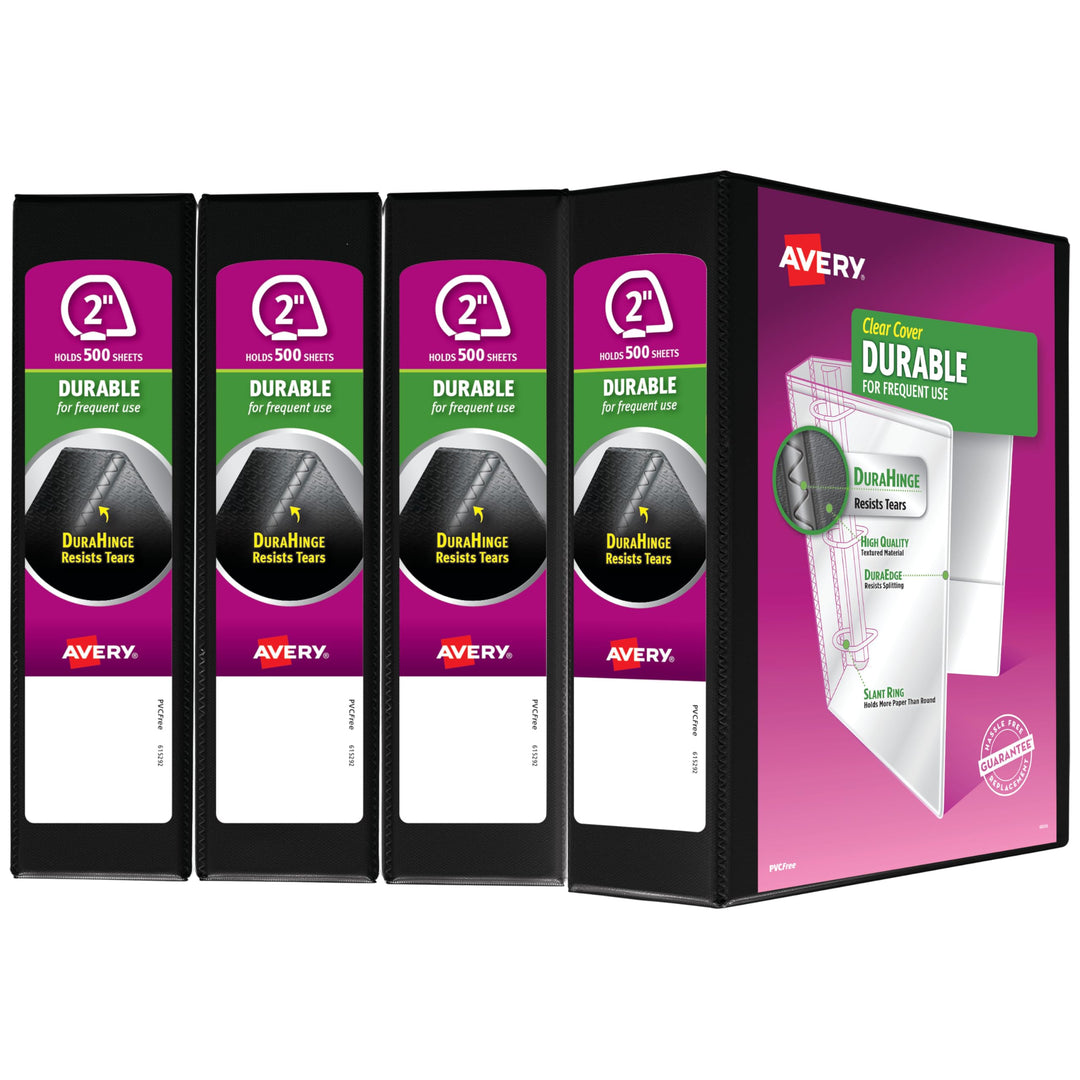 Avery Durable Sichtmappe 4-er Packung schwarz schwarz 2" 4-er Packung, schwarz 2" 4-er Packung
