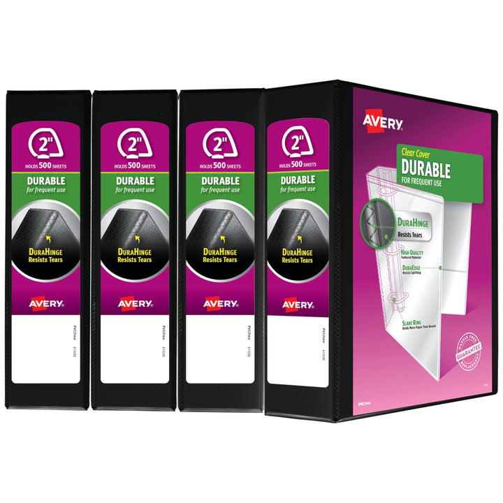 Avery Durable Sichtmappe 4-er Packung schwarz schwarz 2" 4-er Packung, schwarz 2" 4-er Packung