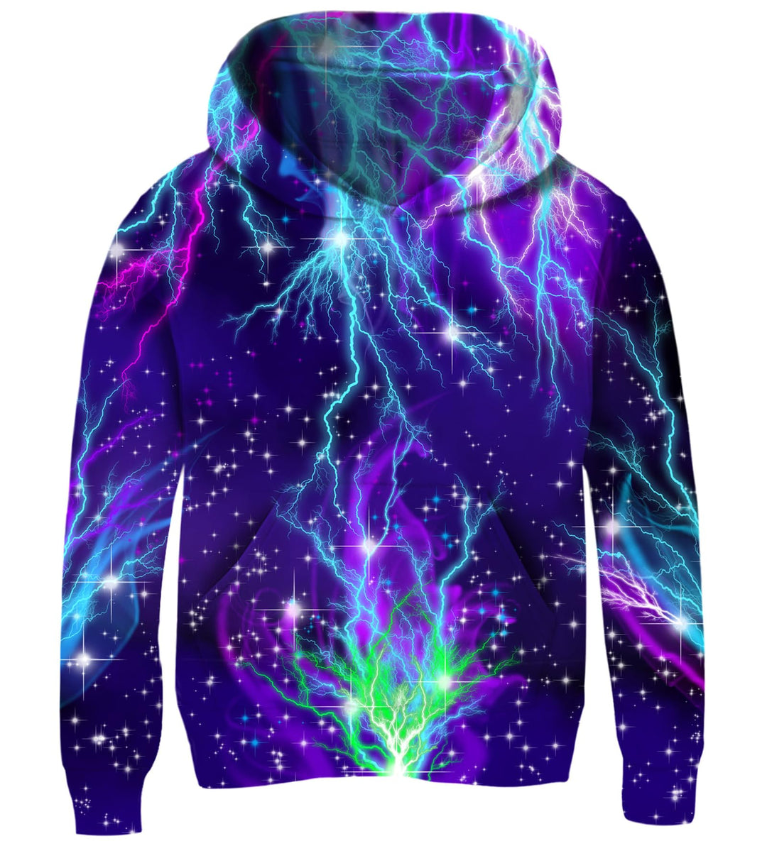 AIDEAONE Jungen Mädchen 3D Hoodie Kapuzenpullover Sweatshirt Mit Kapuze Lila Blitz 8-11 Jahre, Lila