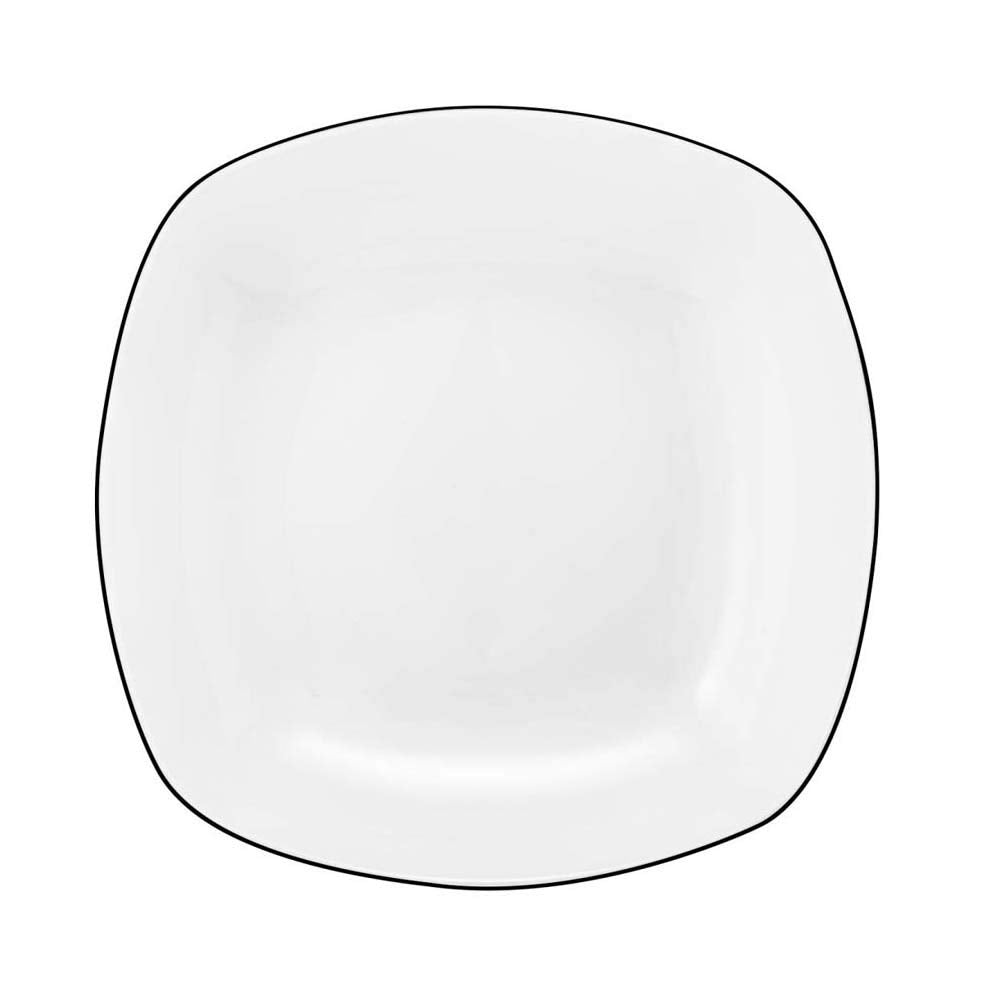 Seltmann Lido Suppenteller, Eckig, Schwarz, 21cm, 6-teilig