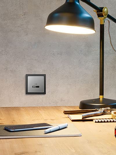 Schneider Electric Merten MEG4366-0120 USB Ladestation-Einsatz Typ A+C mit Power-Delivery-Technologi