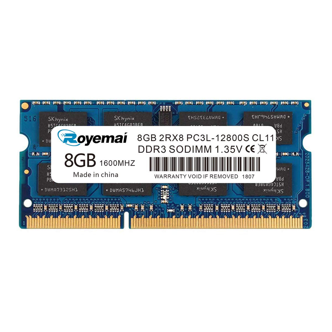 8GB PC3-12800S DDR3L 1600MHz 1.35V CL11 2Rx8 Dual Rank 204 Pin Unbuffered Non-ECC SODIMM Laptop/Noti