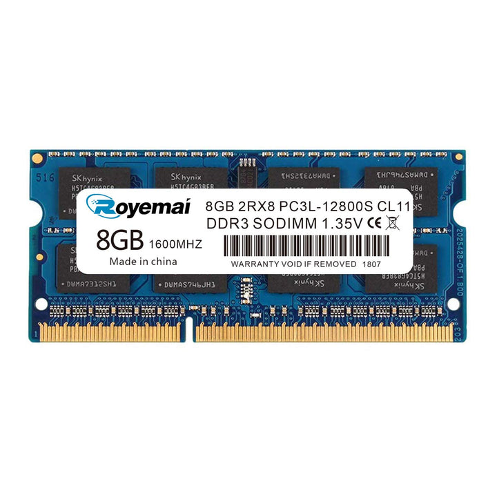 8GB PC3-12800S DDR3L 1600MHz 1.35V CL11 2Rx8 Dual Rank 204 Pin Unbuffered Non-ECC SODIMM Laptop/Noti
