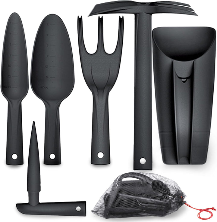 PECZEKO Gartenwerkzeug Set Plastik– Komplettes Garten Zubehör für Hobbygärtner, inklusive robuster G