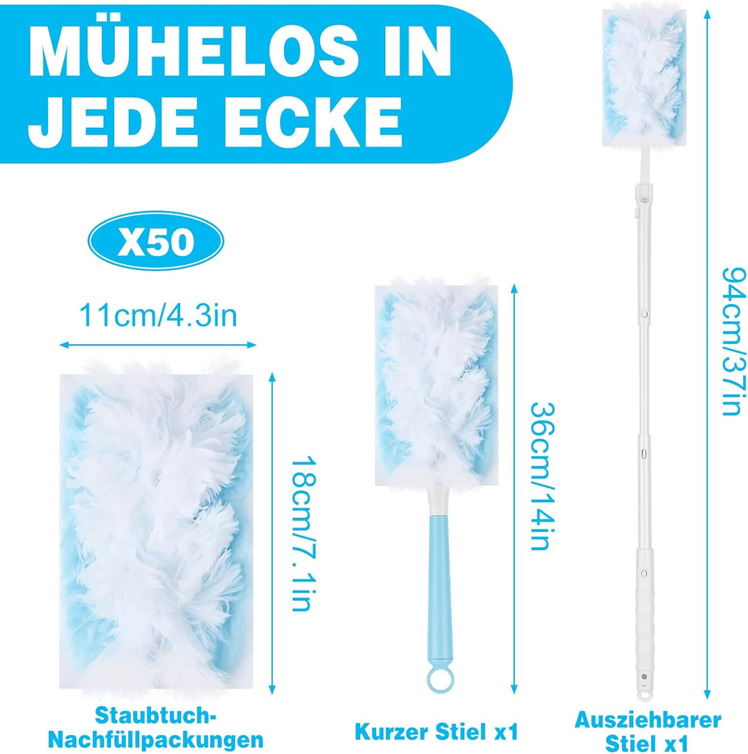 52 Stück Staubmagnet Nachfüllpack für Swiffer Staubmagnet, Einweg-Magnet Staubwedel für Swiffer Dust