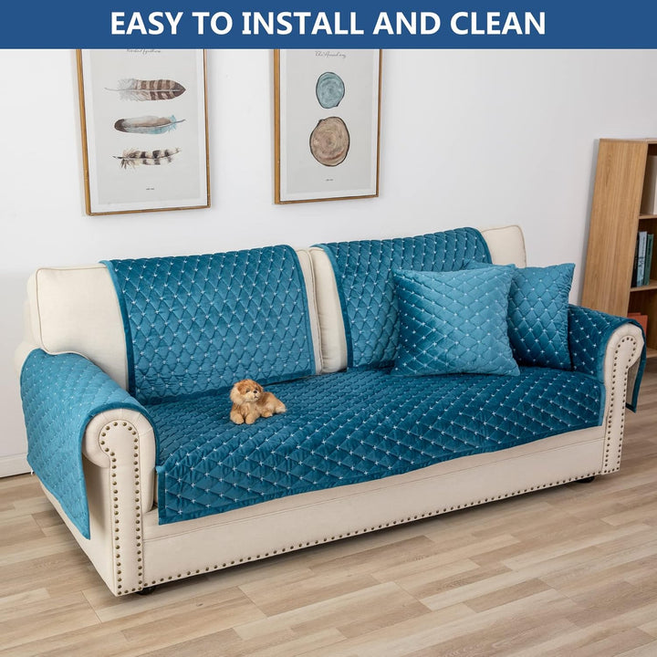 Eismodra Dekokissen,Sofabezug 3 Sitzer,Anti-Rutsch-Couch Überzug für L Form Sofaschoner Chaiselongue
