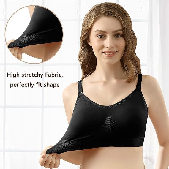 iloveSIA® Abpumpen BH Pump BH Ohne Bügel Milchpumpe BH Nursing Bra Pump Still BH M Farbe Schwarz+sch