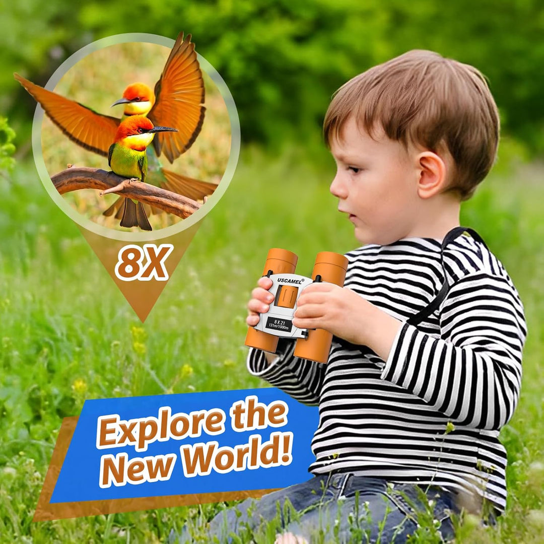 USCAMEL Fernglas für Kinder und Erwachsene, 8×21 Mini Fernglas, Wasserdichtes Kompaktfernglas für Vo