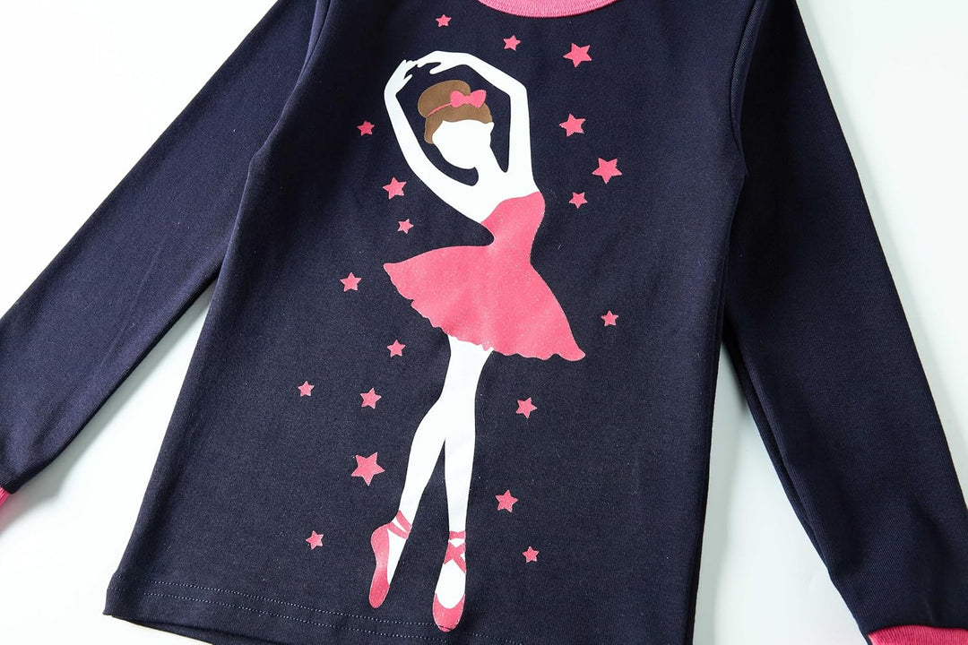 Mädchen Pyjamas 100% Baumwolle Schlafanzug für Kinder Schlafkleidung Langarm 4 Stück Set 1-12 Jahre