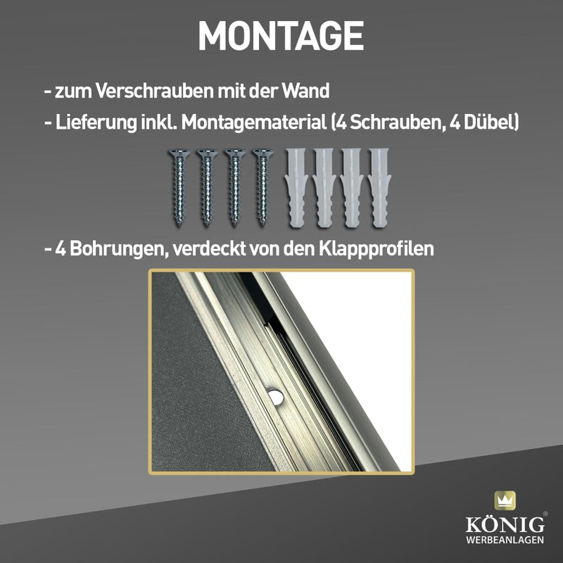 5 Plakatrahmen DIN A3 | 25mm Aluminium Profil, Silber | inkl. entspiegelter Schutzscheibe | Alu Klap