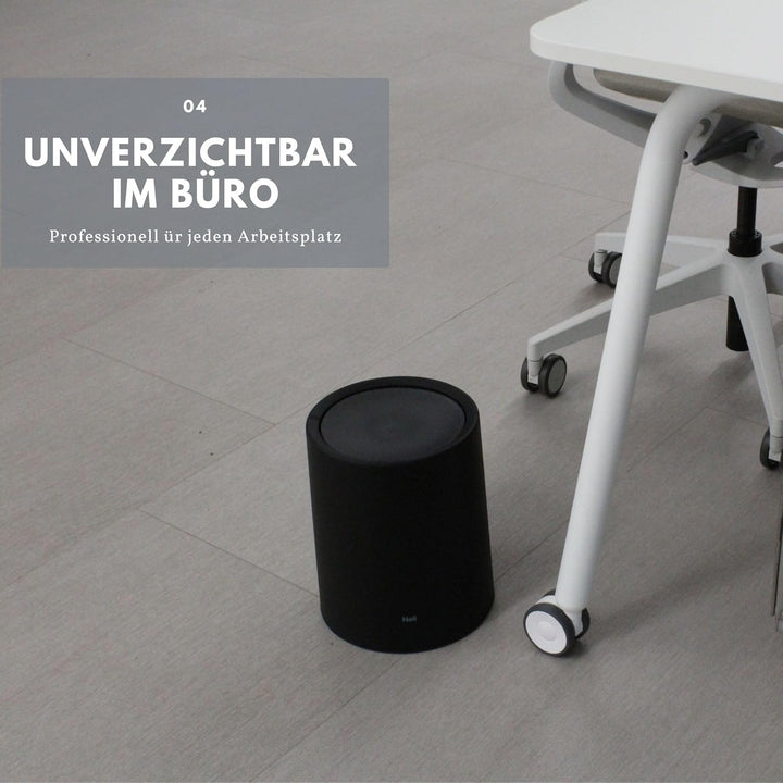 Nell 8L Mülleimer Bad Schwarz Matt mit Schwingdeckel – Perfekt als eleganter Kosmetikeimer, Ideal au