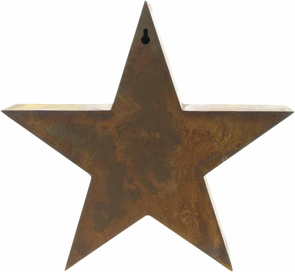 Dekoleidenschaft Dekofigur Stern aus Metall in Rost-Optik, Ø 29 cm, Adventsdeko frostfest, Weihnacht