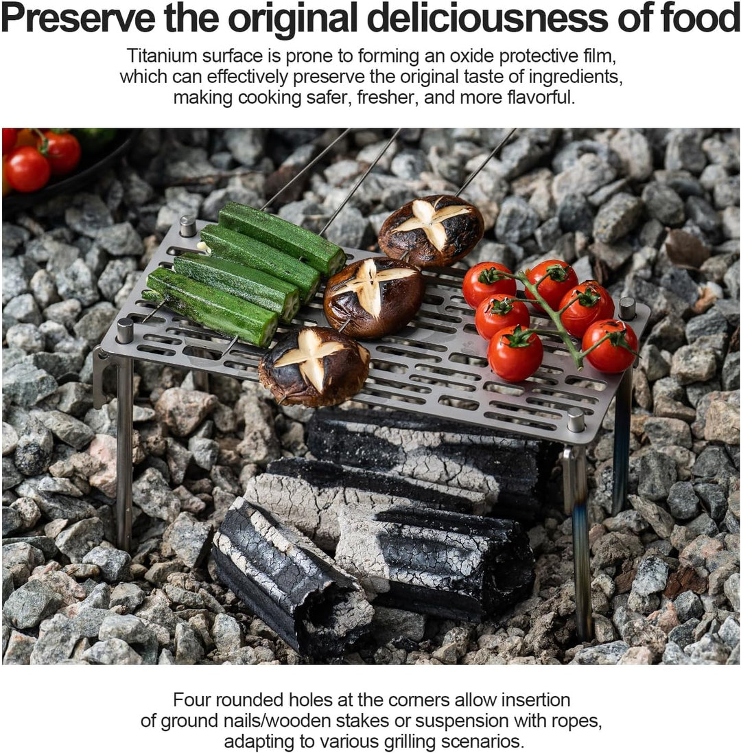iBasingo Titan Grillrost Ultraleichtes Outdoor Grillzubehör für Camping, Wandern & Backpacking 2mm D