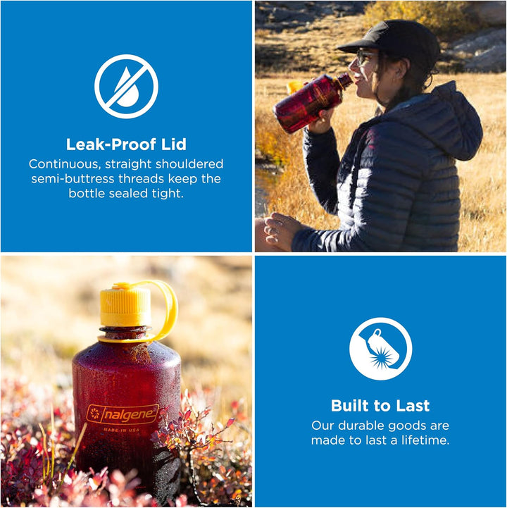 Nalgene Wasserflasche – Leichte Sustain Tritan BPA-freie, bruchsichere Flasche für Rucksackreisen, W