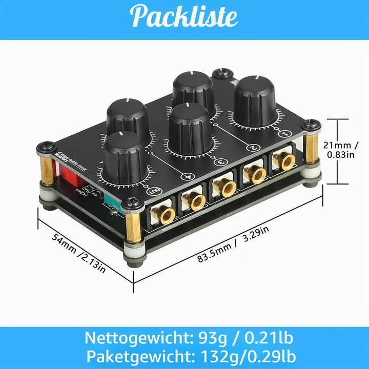 Little Bear MC5 Mini Tragbar 4 Kanal Line Mixer Live Studio Aufnahmen Passive Stereo Audio Mixer Rec