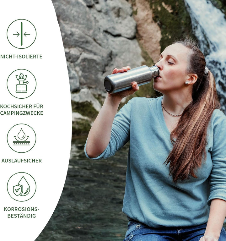 Bambaw Trinkflasche 500ml Edelstahl | Langlebige Wasserflasche 500 ml| Wiederverwendbare öko Wasserf