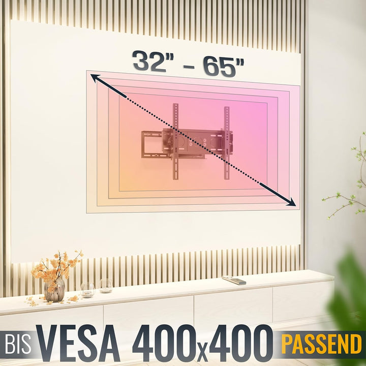 RICOO TV Wandhalterung Fernseher Schwenkbar Neigbar für 30-65 Zoll, Universal TV Halterung R08, Fern