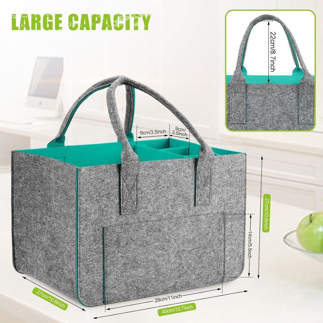 Eurhomewit Filztasche Einkaufstasche mit Fächern, Filztasche Gross 30L Faltbar und Robust Filz Einka