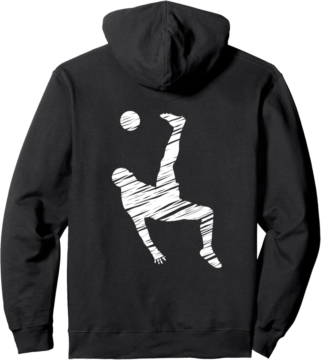 Fussballer und Fussball Fan Motiv Vintage Pullover Hoodie
