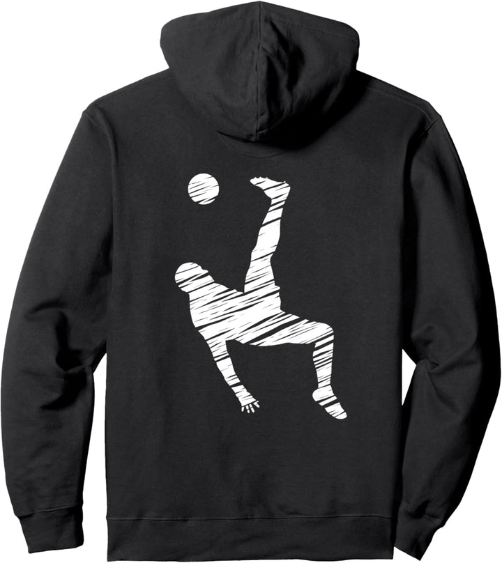 Fussballer und Fussball Fan Motiv Vintage Pullover Hoodie