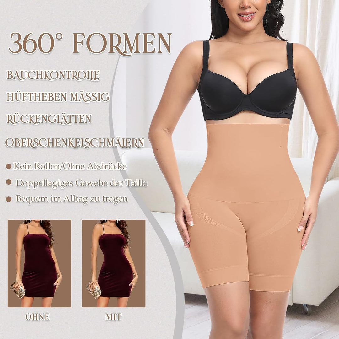 YARRCO Bauchweg Unterhose Damen Shapewear Miederhose Hohe Taille Miederpants Body Shaper Kurze Leggi