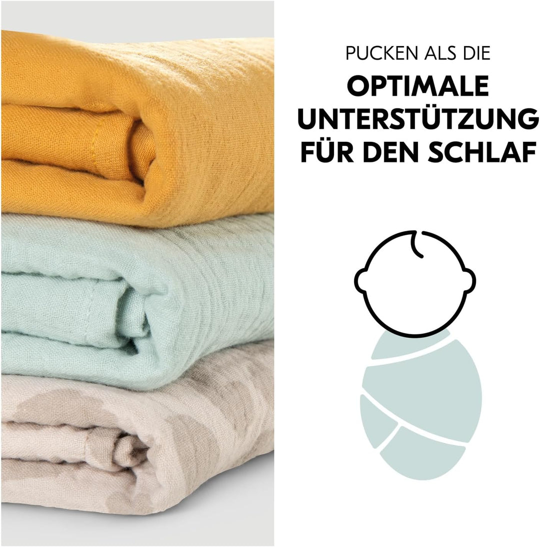 hauck 3 Musselintücher für Babys Cuddle N Clean, Spucktücher Pucktücher Stilltuch aus 100% weicher B