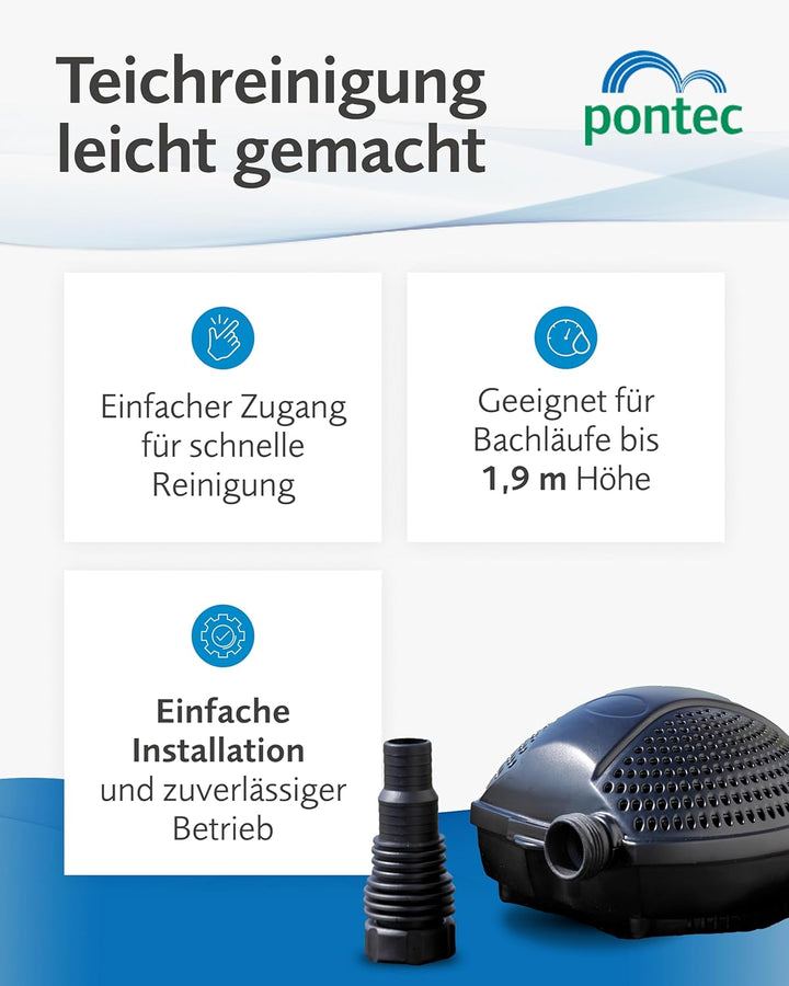 Pontec 50851 Filter- und Bachlaufpumpe PondoMax Eco 1500 | Filterpumpe | Pumpe | Teichpumpe |