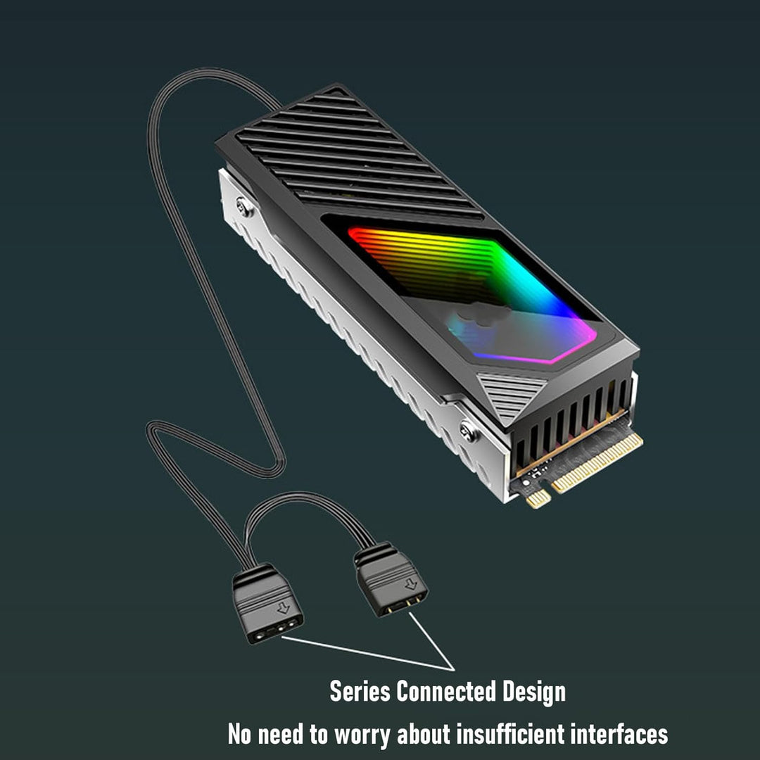 Heatsink-Kühler für M.2 2280 SSD/PC/PS5, RGB Sync Kühler Kühlkörper | Aluminium SSD NVMe Kühlkörper